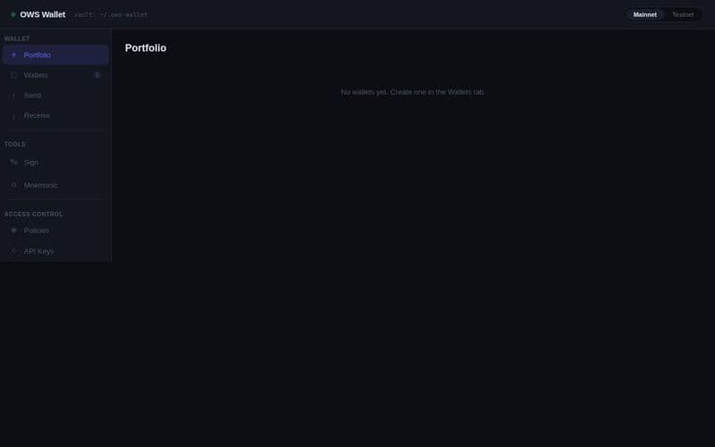 Open Wallet Standard screenshot
